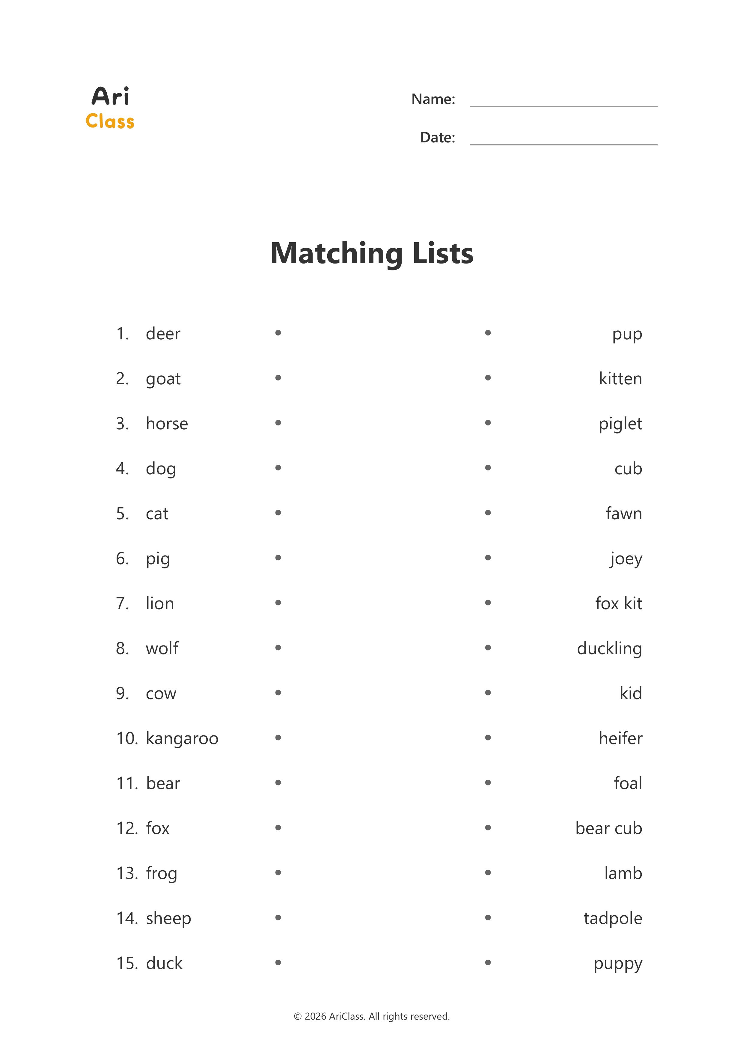 Matching Lists